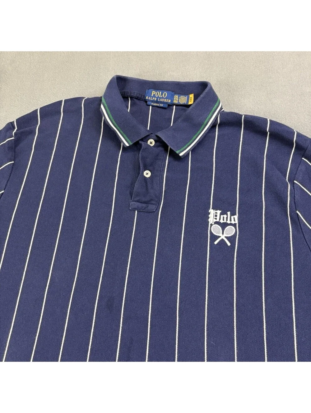 Polo Ralph Lauren Pinstripe Tennis Shirt Size 2XL